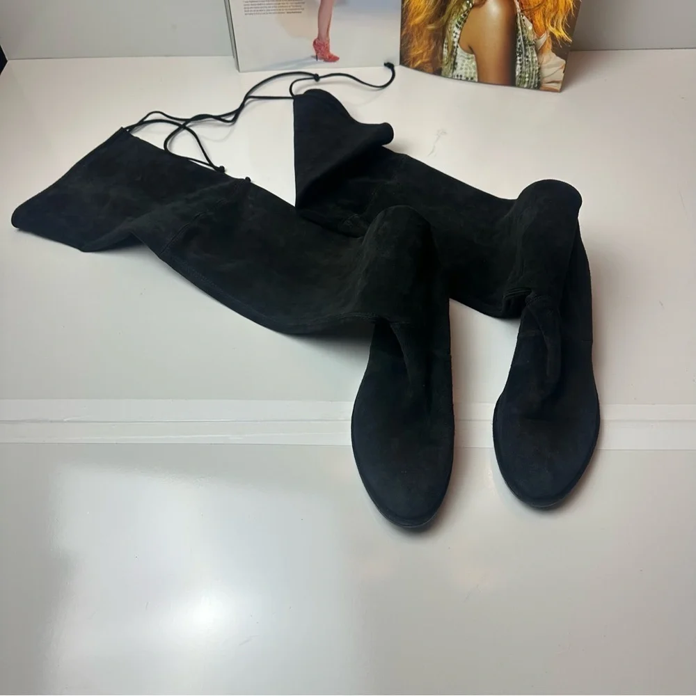 Stuart Weitzman Lowland Black Over the Knee Boots